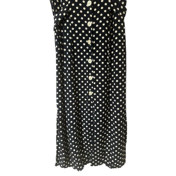 Rouje Marin Polka Dot Midi Dress Black White 12 Retro Feminine Parisian Chic - Picture 9 of 16